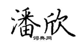 丁謙潘欣楷書個性簽名怎么寫