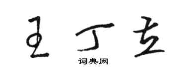 駱恆光王丁立草書個性簽名怎么寫