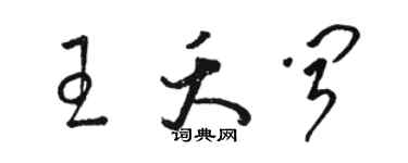 駱恆光王夭聞草書個性簽名怎么寫