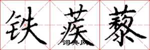 丁謙鐵蒺藜楷書怎么寫