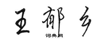 駱恆光王郁鄉行書個性簽名怎么寫