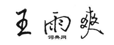 駱恆光王雨爽行書個性簽名怎么寫
