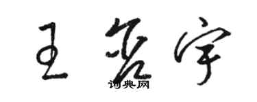 駱恆光王含宇草書個性簽名怎么寫