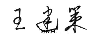 駱恆光王建策草書個性簽名怎么寫