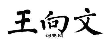 翁闓運王向文楷書個性簽名怎么寫