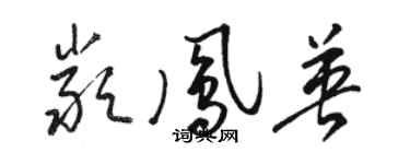 駱恆光嚴鳳英草書個性簽名怎么寫