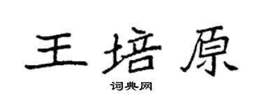 袁強王培原楷書個性簽名怎么寫