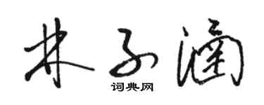 駱恆光林子涵草書個性簽名怎么寫