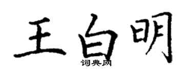 丁謙王白明楷書個性簽名怎么寫