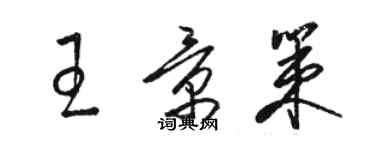 駱恆光王景策草書個性簽名怎么寫