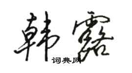駱恆光韓露行書個性簽名怎么寫
