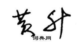朱錫榮黃升草書個性簽名怎么寫