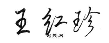 駱恆光王紅珍行書個性簽名怎么寫