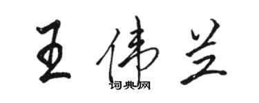 駱恆光王偉蘭行書個性簽名怎么寫