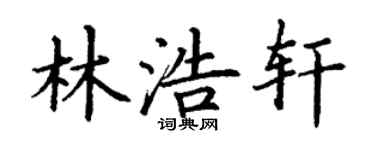 丁謙林浩軒楷書個性簽名怎么寫