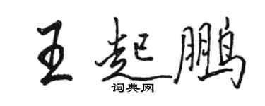 駱恆光王起鵬行書個性簽名怎么寫