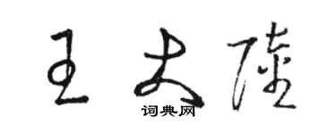 駱恆光王大陸草書個性簽名怎么寫