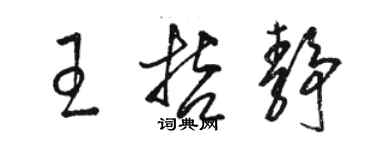 駱恆光王哲靜草書個性簽名怎么寫