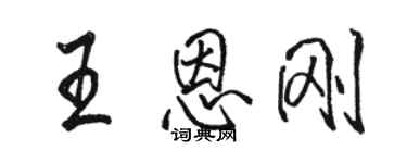 駱恆光王恩剛行書個性簽名怎么寫