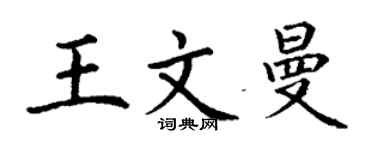 丁謙王文曼楷書個性簽名怎么寫