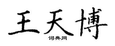 丁謙王天博楷書個性簽名怎么寫