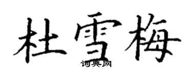 丁謙杜雪梅楷書個性簽名怎么寫