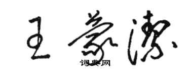 駱恆光王蒙潔草書個性簽名怎么寫