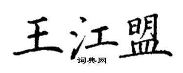 丁謙王江盟楷書個性簽名怎么寫