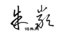 駱恆光朱嚴草書個性簽名怎么寫