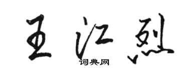 駱恆光王江烈行書個性簽名怎么寫