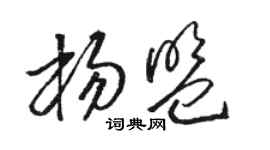 駱恆光楊盟草書個性簽名怎么寫