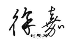 駱恆光徐嘉草書個性簽名怎么寫