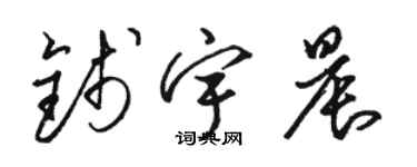 駱恆光錢宇晨草書個性簽名怎么寫