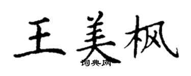 丁謙王美楓楷書個性簽名怎么寫