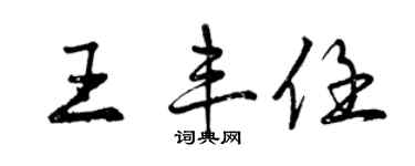 曾慶福王豐任行書個性簽名怎么寫