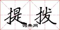 袁強提撥楷書怎么寫