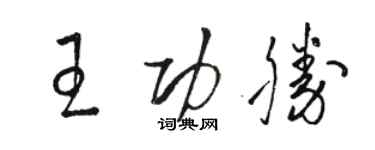 駱恆光王功勝草書個性簽名怎么寫