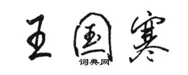 駱恆光王國寒行書個性簽名怎么寫