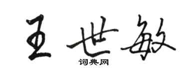 駱恆光王世敏行書個性簽名怎么寫