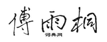 駱恆光傅雨桐行書個性簽名怎么寫