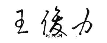 駱恆光王俊力草書個性簽名怎么寫