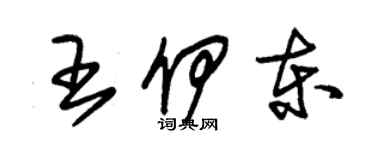 朱錫榮王伊東草書個性簽名怎么寫