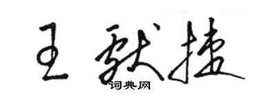 駱恆光王獻捷草書個性簽名怎么寫