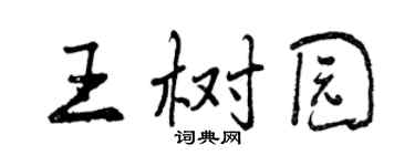 曾慶福王樹園行書個性簽名怎么寫