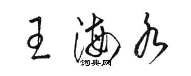 駱恆光王海水草書個性簽名怎么寫