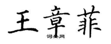 丁謙王章菲楷書個性簽名怎么寫