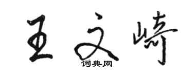 駱恆光王文崎行書個性簽名怎么寫