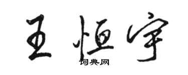 駱恆光王恆宇行書個性簽名怎么寫