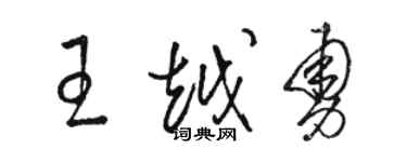 駱恆光王越勇草書個性簽名怎么寫