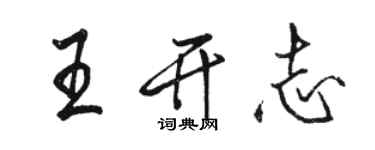 駱恆光王開志行書個性簽名怎么寫